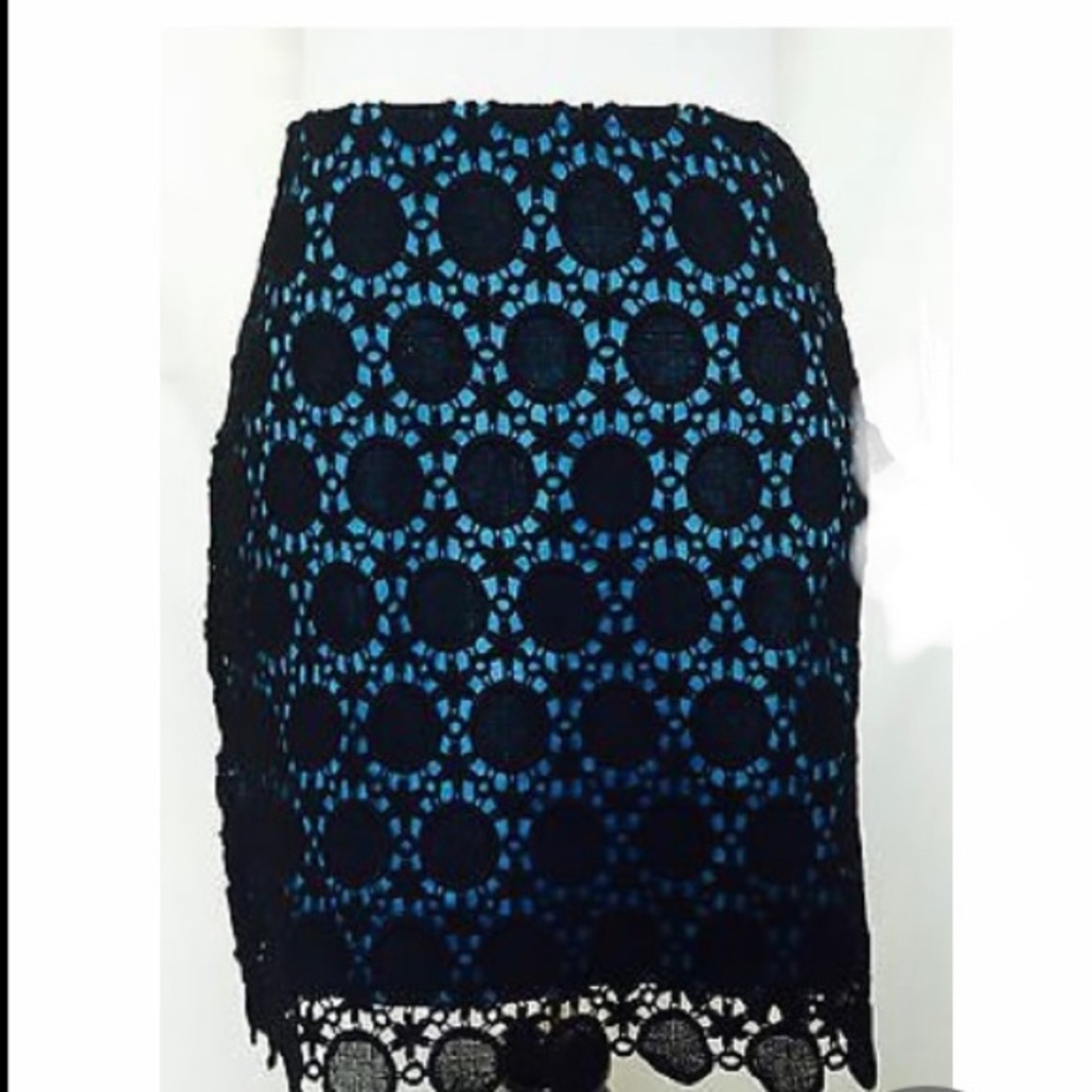 Beautiful Turquoise Black Lace Skirt by Kenzie!